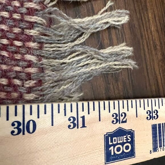 Lacoste wool plaid unisex scarf. - Picture 3 of 5